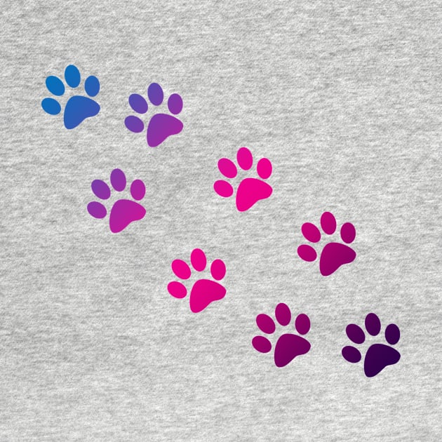 Cat Paws in Pink Blue and Purple by Beautiful Cuteness